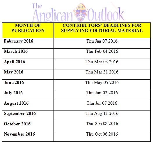 Outlook Deadlines 2016