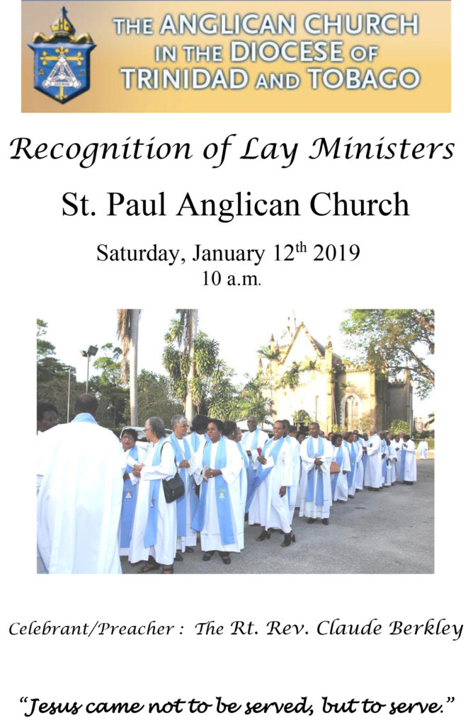 Recognition of Lay Ministers Programme 2019 Cover
