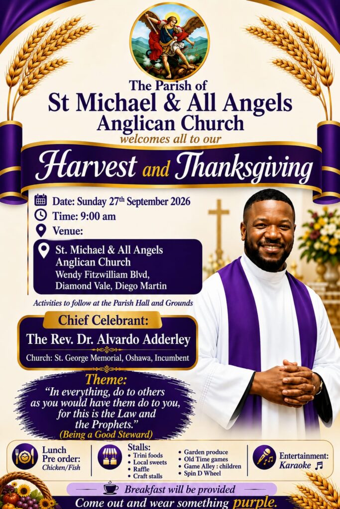 Harvest and Thanksgiving — St. Michael & All Angels Anglican Church flyer