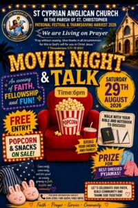 Movie Night & Talk — St. Cyprian Anglican Church flyer