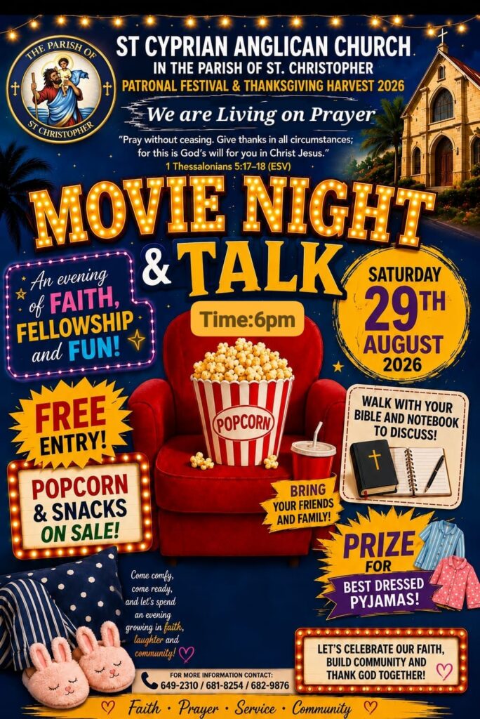 Movie Night & Talk — St. Cyprian Anglican Church flyer