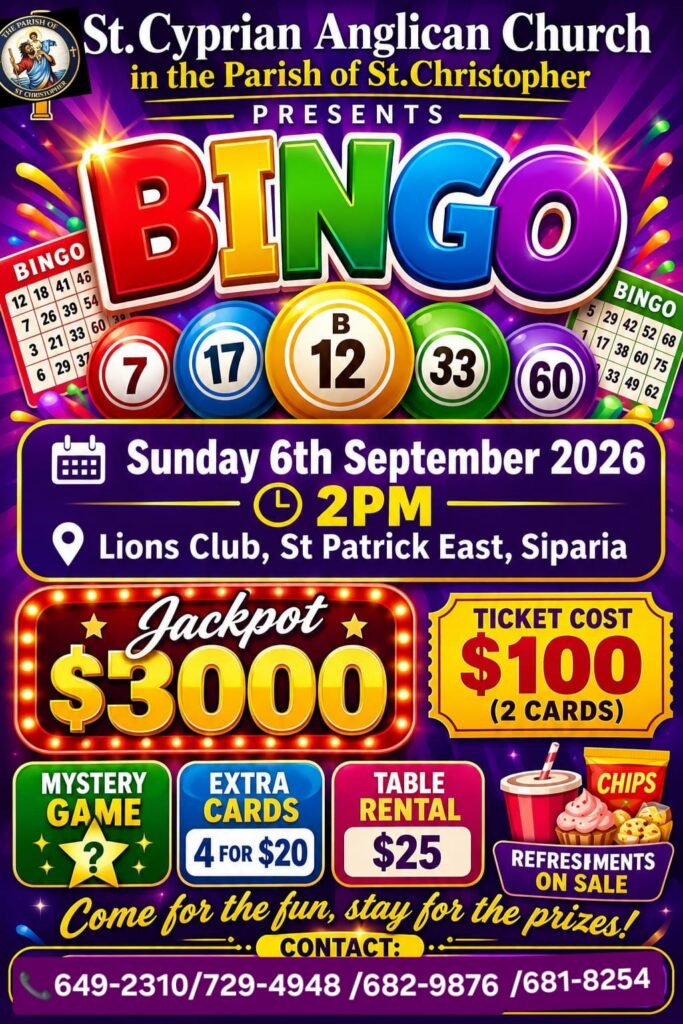 BINGO Night — St. Cyprian Anglican Church flyer