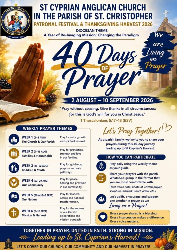 40 Days of Prayer — St. Cyprian Anglican Church flyer