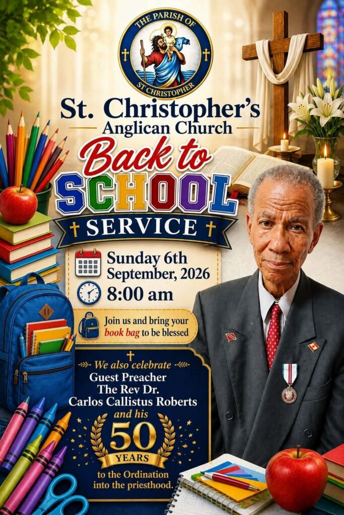 St. Christopher’s Anglican Church Back to School Service flyer