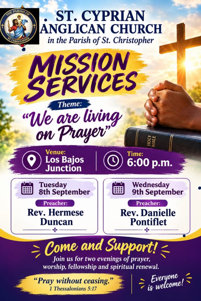 St. Cyprian Anglican Church Mission Services flyer