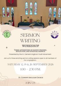 Sermon Writing Workshop flyer