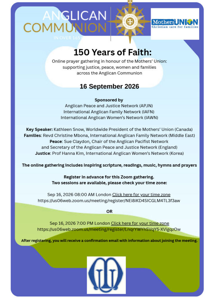 150 Years of Faith — Anglican Communion / Mothers’ Union flyer