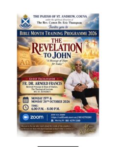 Parish of St. Andrew, Couva: Bible Month Training Programme 2026 flyer