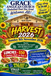 Grace Anglican Church, New Grant: Harvest 2026 flyer