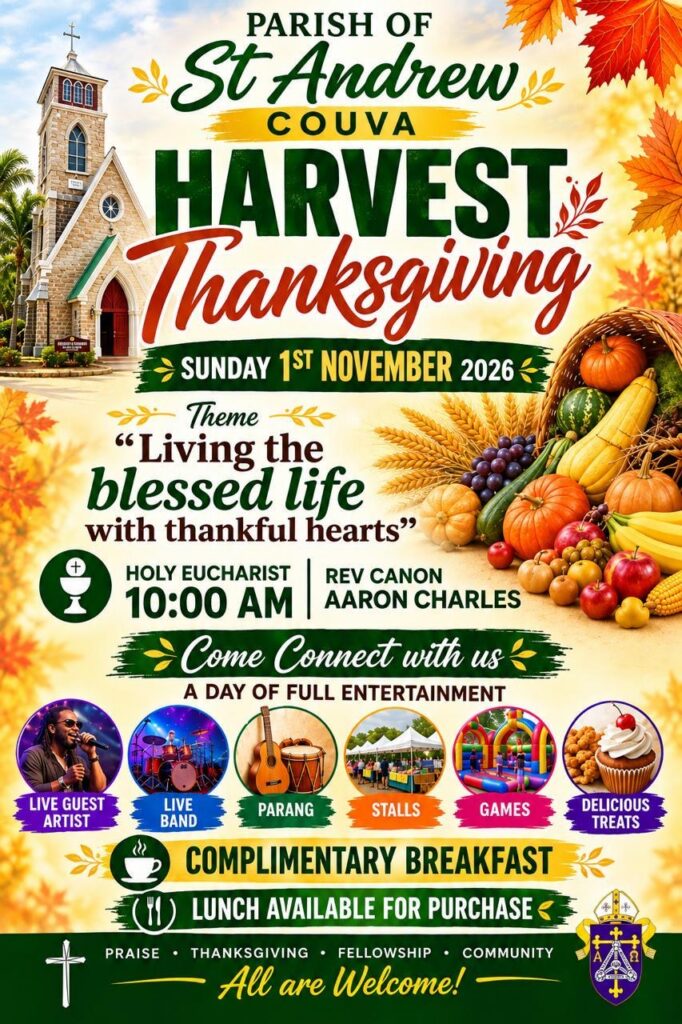 Parish of St. Andrew, Couva: Harvest Thanksgiving flyer