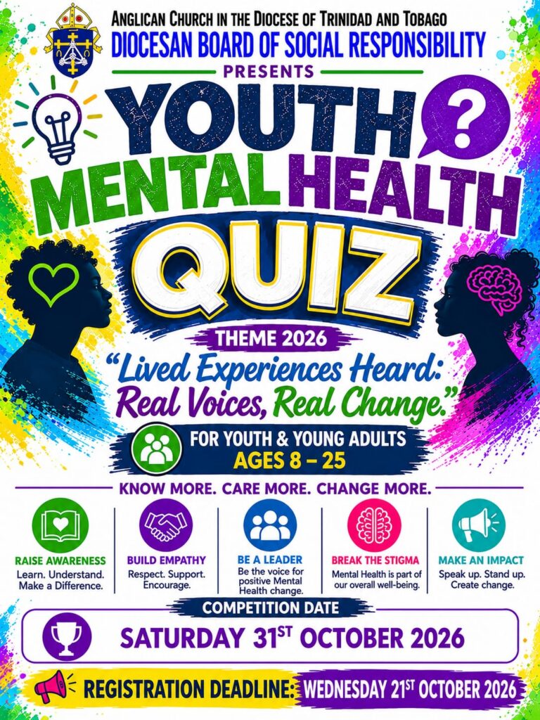 Diocesan Board of Social Responsibility: Youth Mental Health Quiz flyer