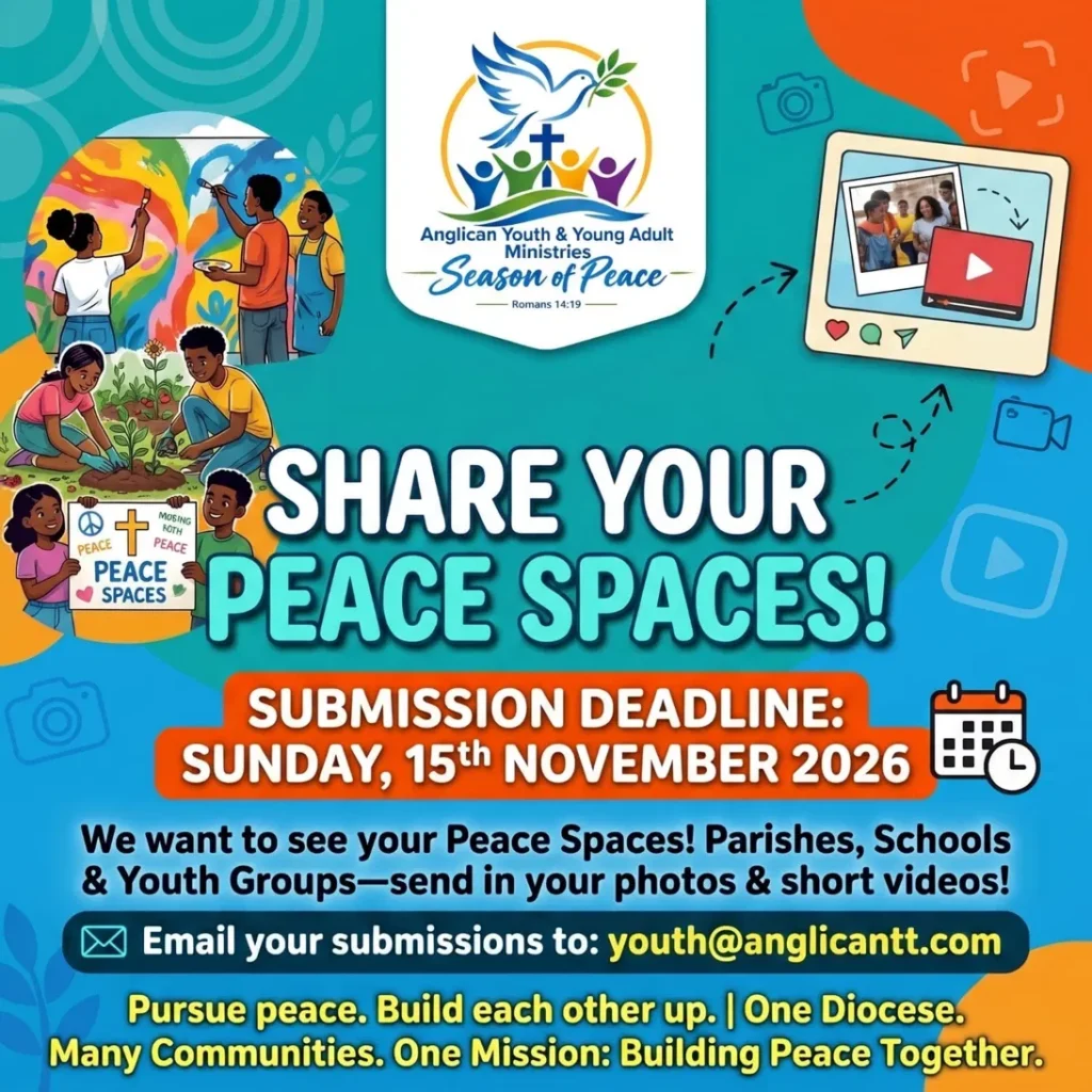 Anglican Youth & Young Adult Ministries: Share Your Peace Spaces flyer